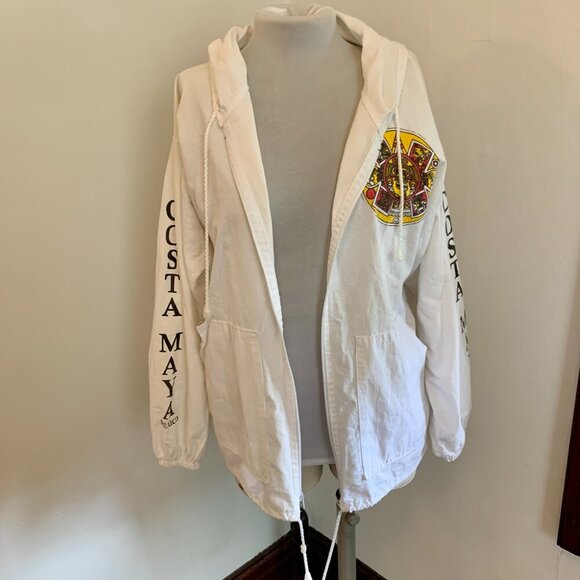 Confecciones Sol Costa Maya VTG Mexico lightweight jacket Sweatshirt Cottn Aztec - Picture 12 of 16